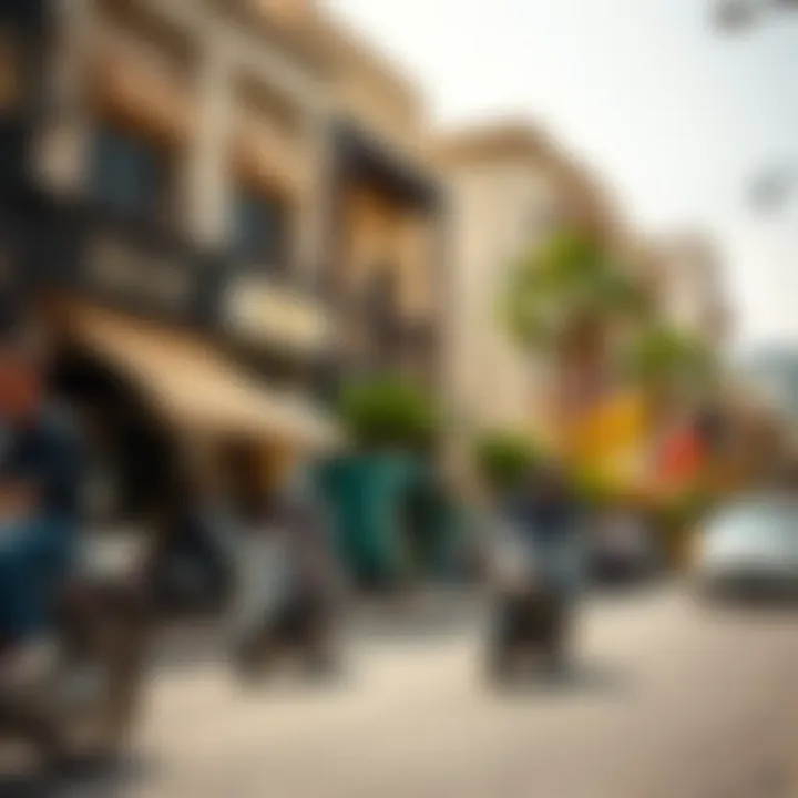 Vibrant street life in Oud Metha