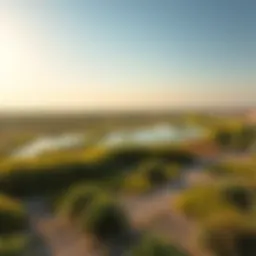 Aerial view of Ras Al Khor wetlands showcasing rich biodiversity