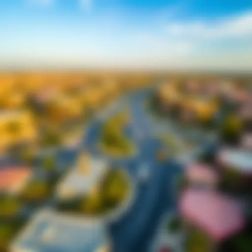 Aerial view showcasing the vibrant community in Rashidiya
