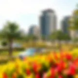 Lush Greenery & Modern Architecture in Spring Meadows Vibrant landscape of Spring Meadows showcasing lush greenery and modern architecture