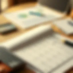 A detailed budget planner open on a desk