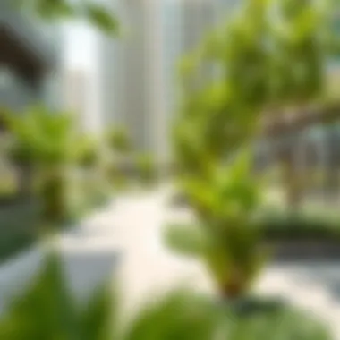 A conceptual image of a green urban space in a new property project