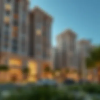 An illustration of a luxury residential development in Dubai