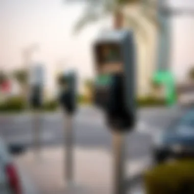 Modern parking meters in Dubai