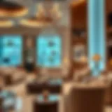 Luxurious furniture display in a Dubai showroom