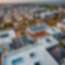 Aerial view showcasing the modern architecture of Vera Damac