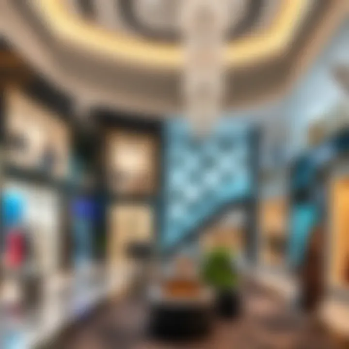 Luxurious retail spaces showcasing high-end brands at Vida Mall