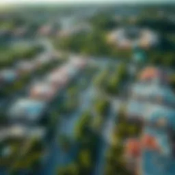 Aerial view of Westzone Discovery Gardens showcasing its layout and greenery